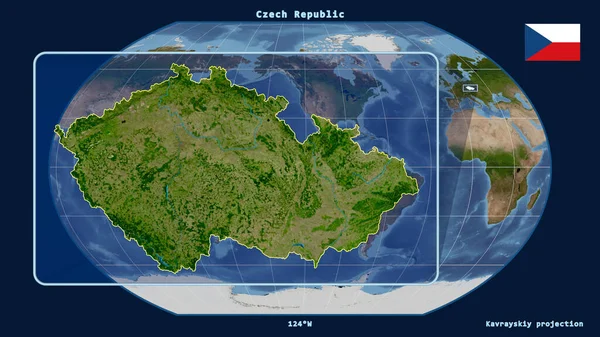 Vista Ampliada Esboço República Checa Com Linhas Perspectiva Contra Mapa — Fotografia de Stock