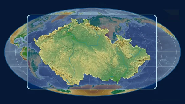 Vista Ampliada Esboço República Checa Com Linhas Perspectiva Contra Mapa — Fotografia de Stock