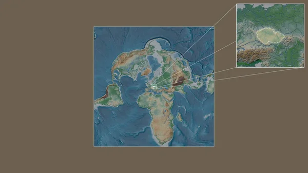 Rozšířená Zvětšená Oblast České Republiky Byla Extrahována Rozsáhlé Mapy Světa — Stock fotografie