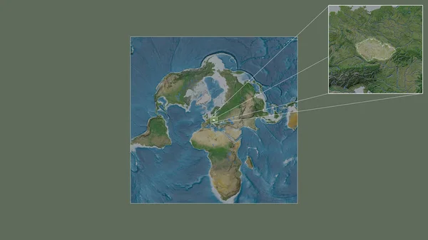 Expanded Enlarged Area Czech Republic Extracted Large Scale Map World — Stock Photo, Image