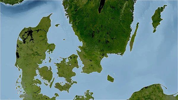 Danemark Perspective Rapprochée Pays Pas Grandes Lignes Imagerie Satellite — Photo