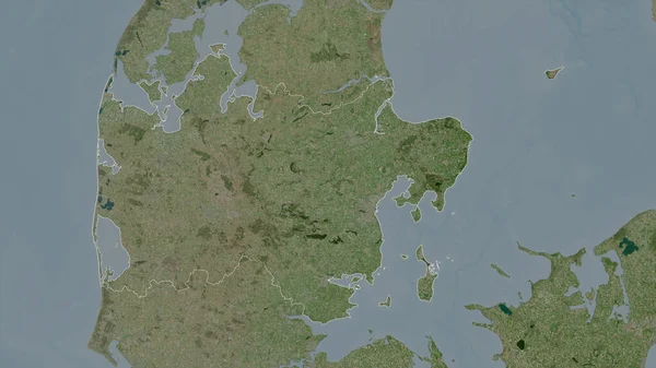 Midtjylland Danimarka Bölgesi Uydu Görüntüleri Ülke Alanına Göre Şekillendirilmiş Görüntüleme — Stok fotoğraf