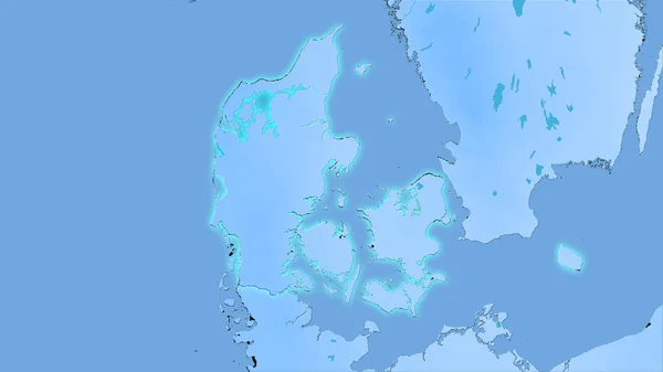 Danimarca Area Sulla Mappa Annuale Delle Precipitazioni Nella Proiezione Stereografica — Foto Stock