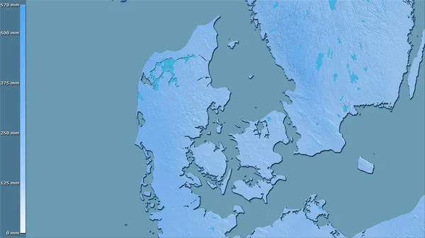 Precipitación Del Cuarto Más Húmedo Dentro Del Área Dinamarca Proyección —  Fotos de Stock