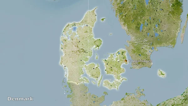 Uyduda Danimarka Bölgesi Stereografik Projeksiyonda Bir Harita Ana Bileşim — Stok fotoğraf