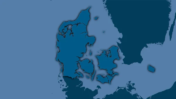 Denmark Area Solid Map Stereographic Projection Raw Composition Raster Layers — Stock Photo, Image