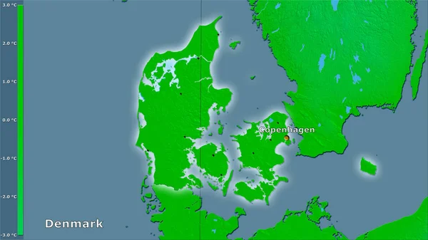 Temperatura Media Del Quartiere Più Freddo Della Danimarca Nella Proiezione — Foto Stock