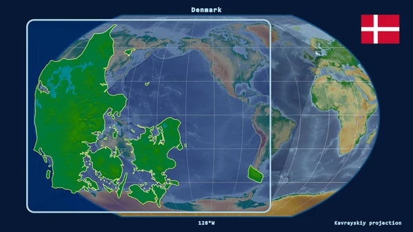 Vue Agrandie Danemark Avec Des Lignes Perspective Par Rapport Une — Photo