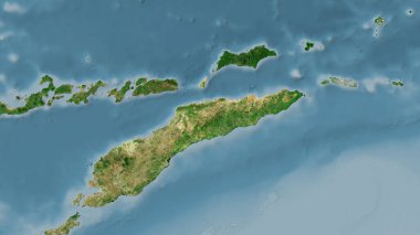 Radyografik projeksiyondaki D uydusu üzerinde Doğu Timor alanı - raster katmanlarının ham bileşimi