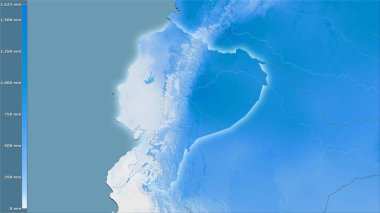 Efsanevi stereografik projeksiyondaki Ekvador bölgesinin en soğuk çeyreğinin yağışı - ışık saçan ana hatlı raster tabakalarının ham bileşimi