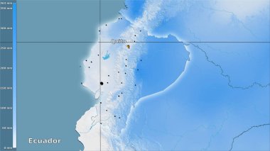 Efsanevi stereografik projeksiyondaki Ekvador bölgesindeki en kuru ayın yağışı - ana kompozisyon