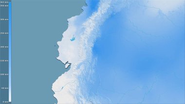 Efsanevi stereografik projeksiyondaki Ekvador bölgesindeki en kuru ayın yağışı - raster tabakalarının ham bileşimi