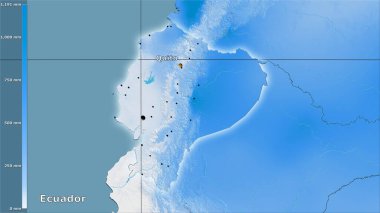 Efsanevi stereografik projeksiyonda Ekvador bölgesindeki en kuru çeyrekliğin yağışı - ana kompozisyon