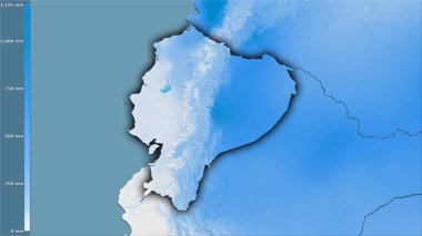 Efsanevi stereografik projeksiyondaki Ekvador bölgesindeki en kuru çeyrekliğin yağışı - koyu parlak çizgili raster tabakalarının ham bileşimi
