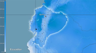 Efsanevi stereografik projeksiyondaki Ekvador bölgesindeki en nemli ayın yağışı - ana bileşim
