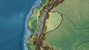 Stereografik projeksiyondaki topoğrafik yardım haritasındaki ekvador alanı - koyu renkli çizgili raster tabakalarının ham bileşimi