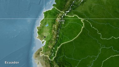 Stereografik projeksiyondaki B uydusu haritasında Ekvador alanı - ana bileşim