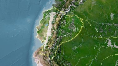 Stereografik projeksiyondaki C uydusundaki Ekvador alanı - ışık saçan ana hatlı raster katmanlarının ham bileşimi