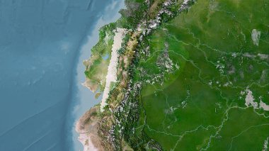 Stereografik projeksiyondaki C uydusundaki Ekvador alanı - raster katmanlarının ham bileşimi