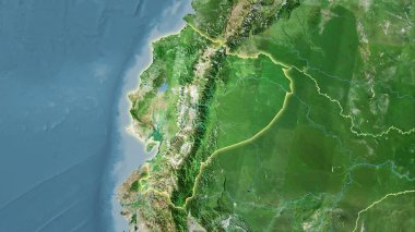 Stereografik projeksiyondaki D uydusundaki Ekvador alanı - ışık saçan ana hatlı raster tabakalarının ham bileşimi