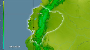 Efsanevi stereografik projeksiyonda Ekvador bölgesinde yıllık ortalama sıcaklık - ana bileşim