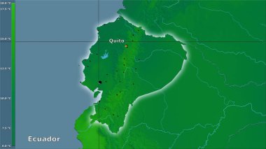 Efsanevi stereografik projeksiyonda Ekvador bölgesinde yıllık ortalama sıcaklık değişimi - ana bileşim