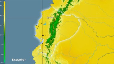 Efsanevi stereografik projeksiyonda Ekvador bölgesinin en soğuk çeyreğinin ortalama sıcaklığı - ana bileşim