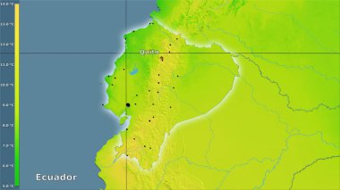 Efsanevi stereografik projeksiyonda Ekvador bölgesindeki ortalama diurnal sıcaklık değişkeni - ana bileşim