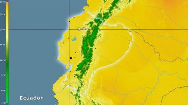 Efsanevi stereografik projeksiyonda Ekvador bölgesinin en sıcak çeyreğinin ortalama sıcaklığı - ana bileşim