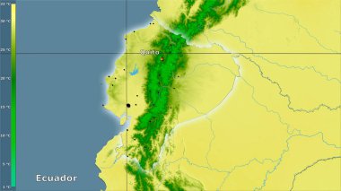 Efsanevi stereografik projeksiyonda Ekvador bölgesindeki en sıcak ayın sıcaklığı - ana bileşim