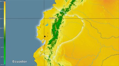 Efsanevi stereografik projeksiyonda Ekvador bölgesinin en sıcak çeyreğinin ortalama sıcaklığı - ana bileşim