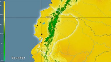 Efsanevi stereografik projeksiyonda Ekvador bölgesinin en sıcak çeyreğinin ortalama sıcaklığı - ana bileşim