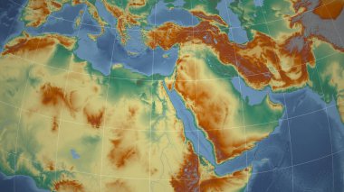Mısır. Mahalle - dış hatları olmayan uzak perspektif. topografik yardım haritası