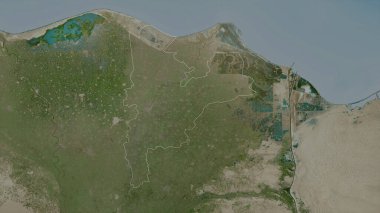 Ad Daqahliyah, Mısır Valisi. Uydu görüntüleri. Ülke alanına göre şekillendirilmiş. 3B görüntüleme