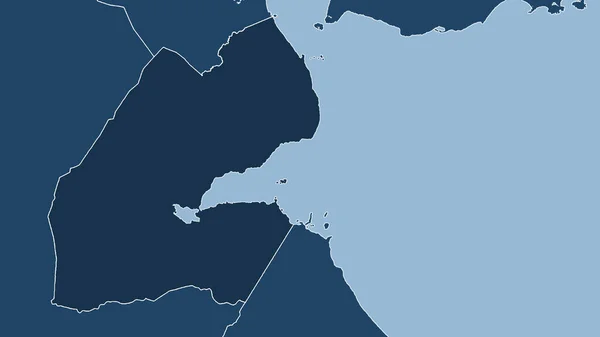 ジブチ 国のクローズアップの視点 アウトラインなし 図形のみ Land Sea Mask — ストック写真