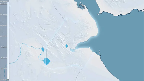 Précipitation Mois Sec Dans Région Djibouti Dans Projection Stéréographique Avec — Photo