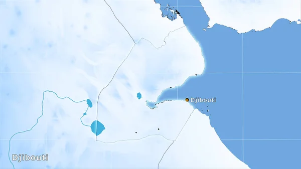 Área Djibuti Mapa Anual Precipitação Projeção Estereográfica Composição Principal — Fotografia de Stock