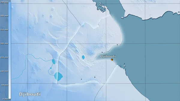 图例立体投影中吉布提地区西部的降水 主要成分 — 图库照片