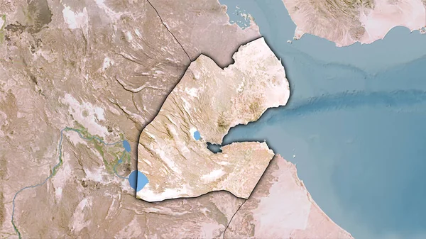 Área Djibouti Mapa Satélite Proyección Estereográfica Composición Cruda Capas Trama —  Fotos de Stock