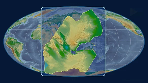 Vista Ampliada Del Esquema Djibouti Con Líneas Perspectiva Contra Mapa — Foto de Stock