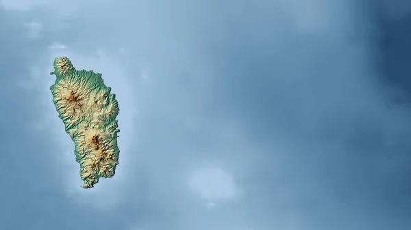 Dominica Close Perspectief Van Het Land Geen Overzicht Topografische Reliëfkaart — Stockfoto