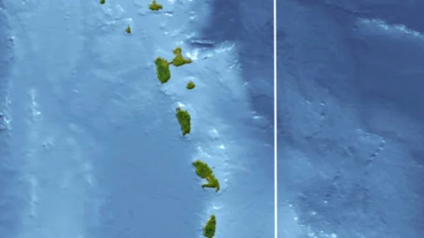 Dominika Sousedství Vzdálená Perspektiva Bez Obrysu Satelitní Snímky — Stock fotografie