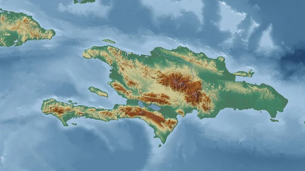 Dominicana Primer Plano Perspectiva Del País Sin Esbozo Mapa Topográfico — Foto de Stock