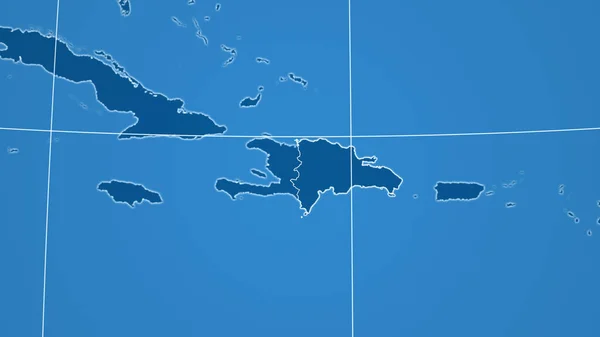 Dominicana Quartiere Prospettiva Lontana Con Contorno Del Paese Solo Forme — Foto Stock