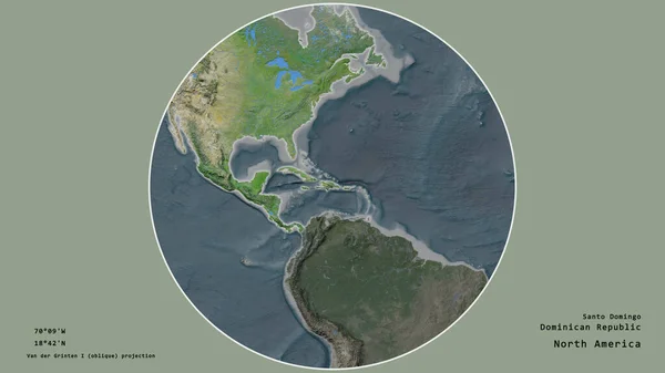 Région Dominique Est Centrée Dans Cercle Entourant Son Continent Sur — Photo