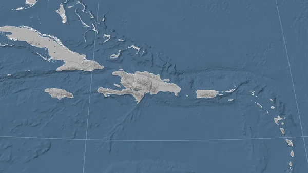 Dominicana Seu Bairro Perspectiva Oblíqua Distinta Sem Contorno Mapa Elevação — Fotografia de Stock