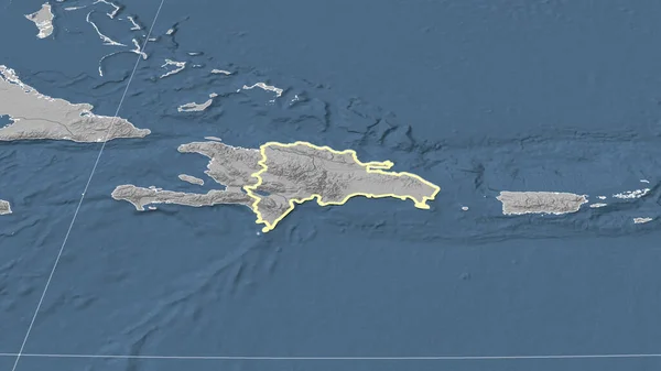 Dominicana Seu Bairro Perspectiva Oblíqua Distinta Forma Delineada Mapa Elevação — Fotografia de Stock