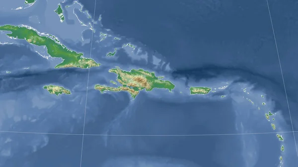 Dominicana Seu Bairro Perspectiva Oblíqua Distinta Sem Contorno Cor Mapa — Fotografia de Stock