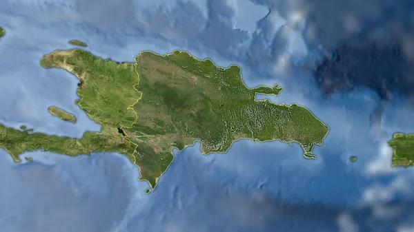 Dominicana Esbozado Imagen Satelital Alta Resolución — Foto de Stock