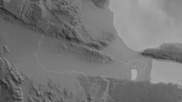 Дуарте Провинция Доминиканская Республика Карта Масштабе Grayscaled Лаками Риверами Форма — стоковое фото